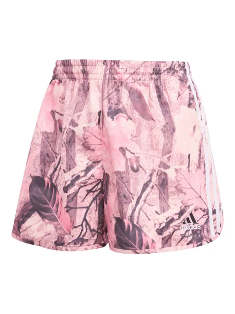adidas leaf camo-print satin shorts