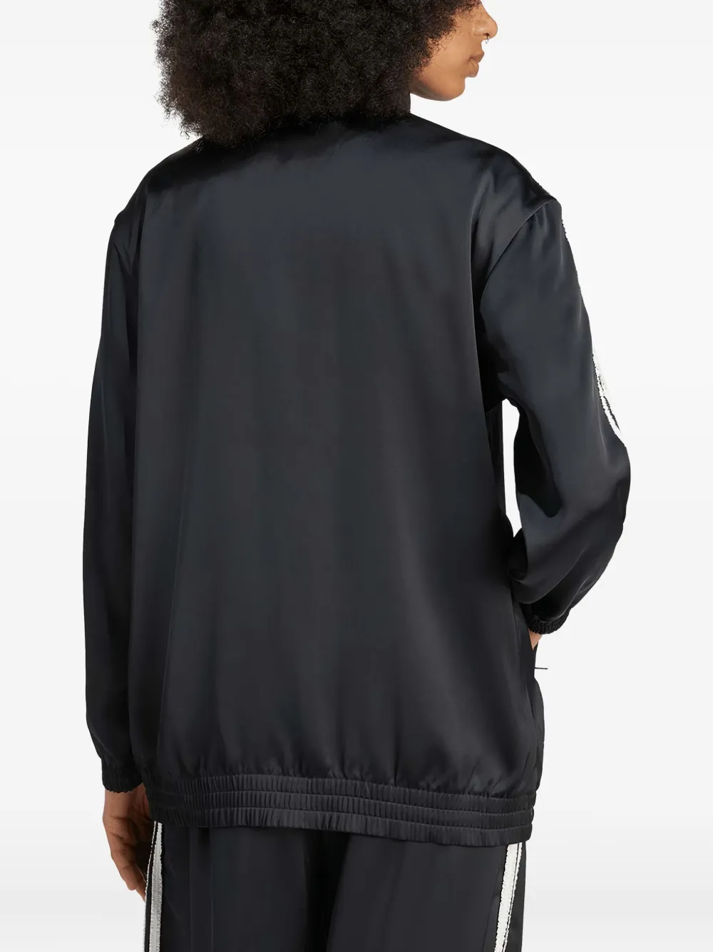 adidas Firebird satin stripe jacket Zwart