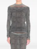 Jean Paul Gaultier checked mesh top - Grey