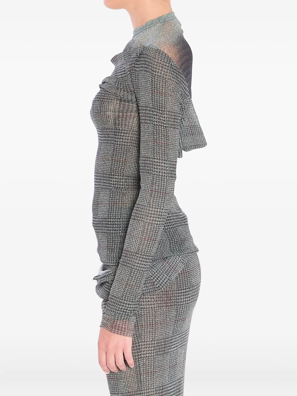 Jean Paul Gaultier Geruite mesh top Grijs