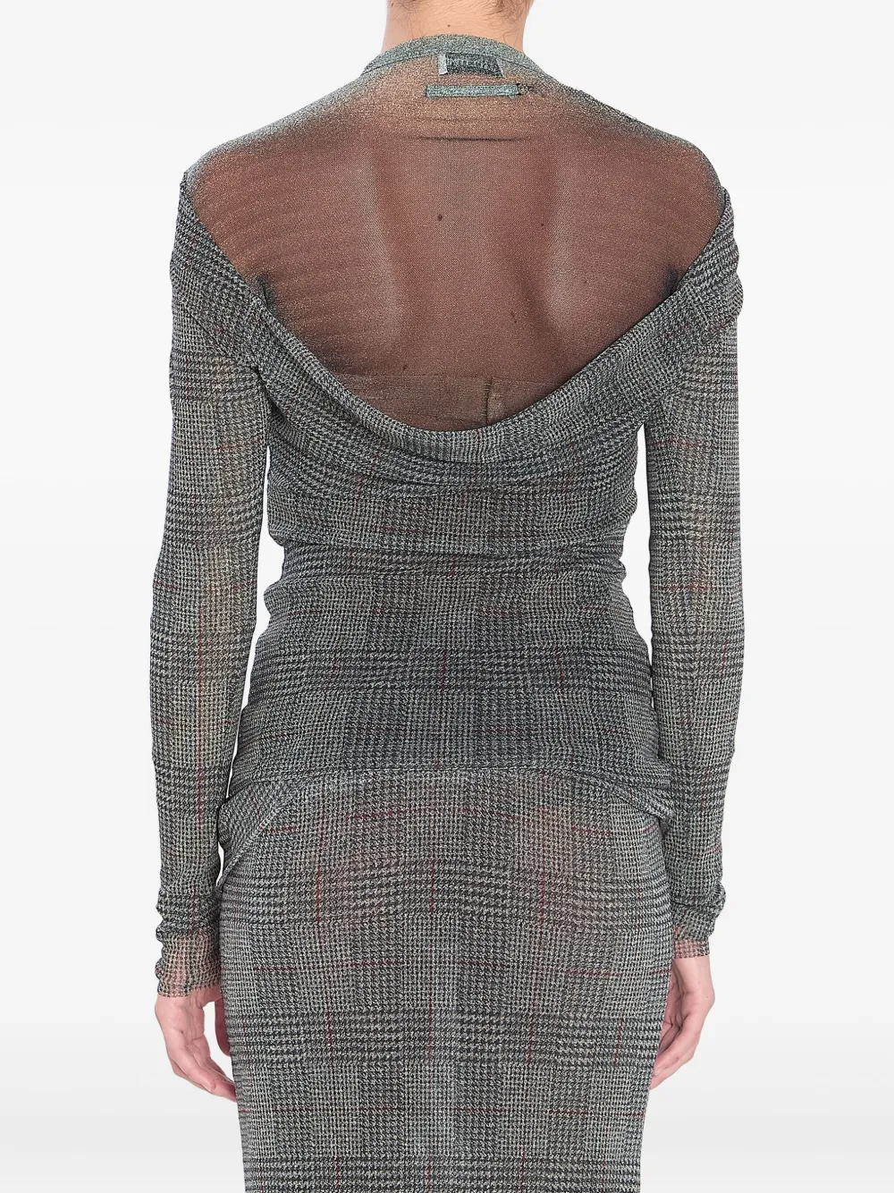 Jean Paul Gaultier Geruite mesh top Grijs