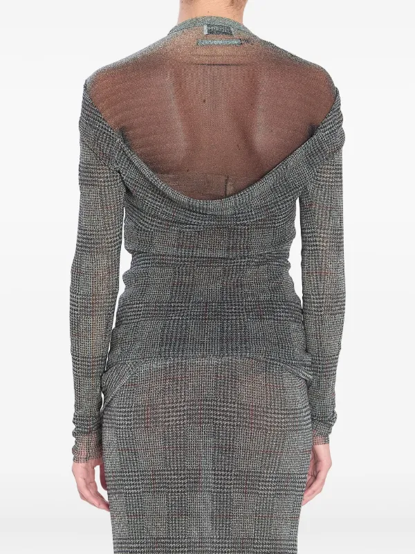 Jean Paul Gaultier チェック メッシュトップ | グレー | FARFETCH JP