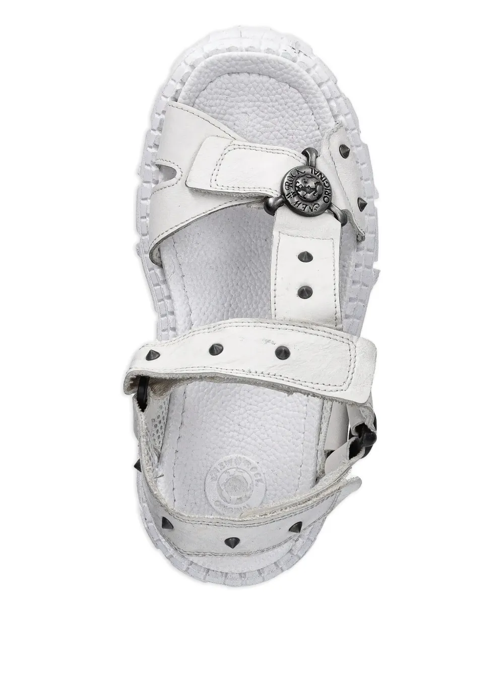 NEW ROCK 100mm studded platform sandals White