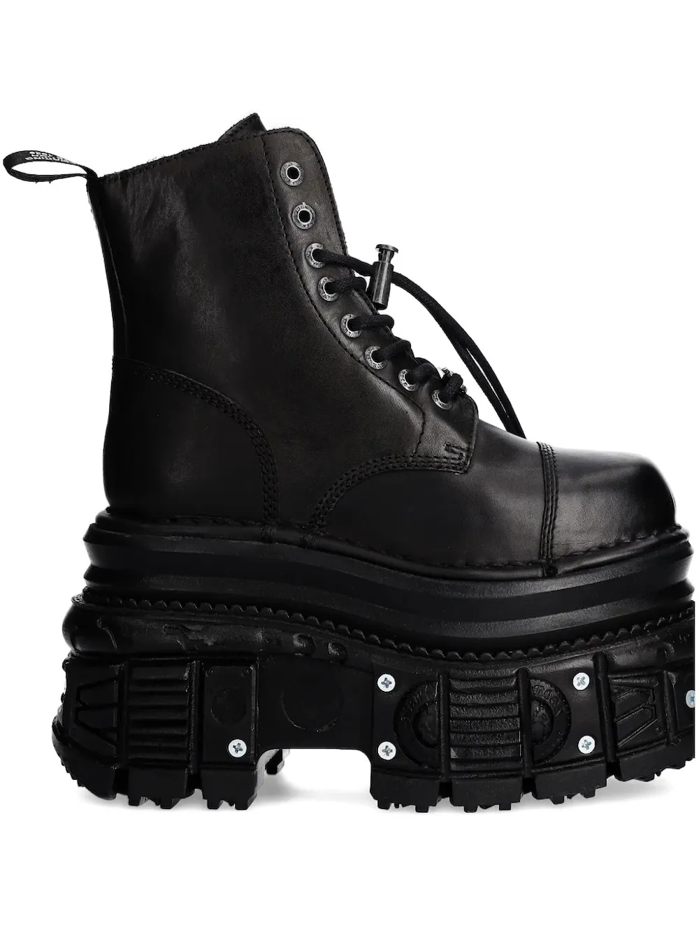 New Rock 100mm Lace-up Platform Boots In Multi