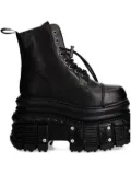 NEW ROCK 100mm lace-up platform boots - Black