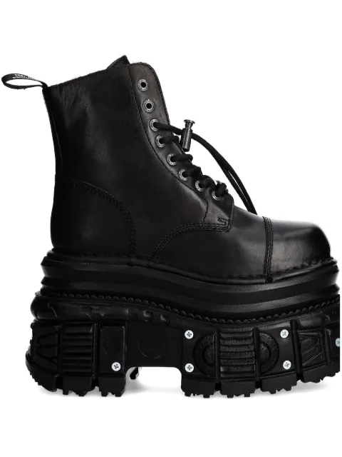 NEW ROCK 100mm lace-up platform boots