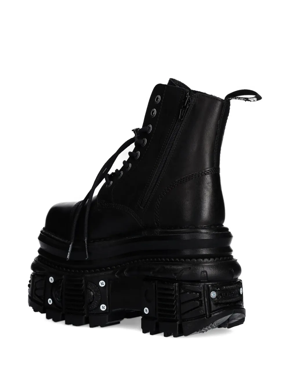 New Rock 100mm Lace-up Platform Boots In Multi