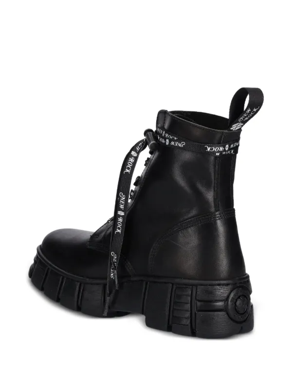 NEW ROCK M-WALL083CCT lace-up Chunky Sole Boots | Black | FARFETCH ZA