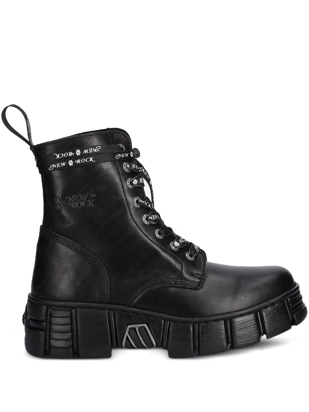 NEW ROCK M-WALL083CCT lace-up chunky sole boots Black