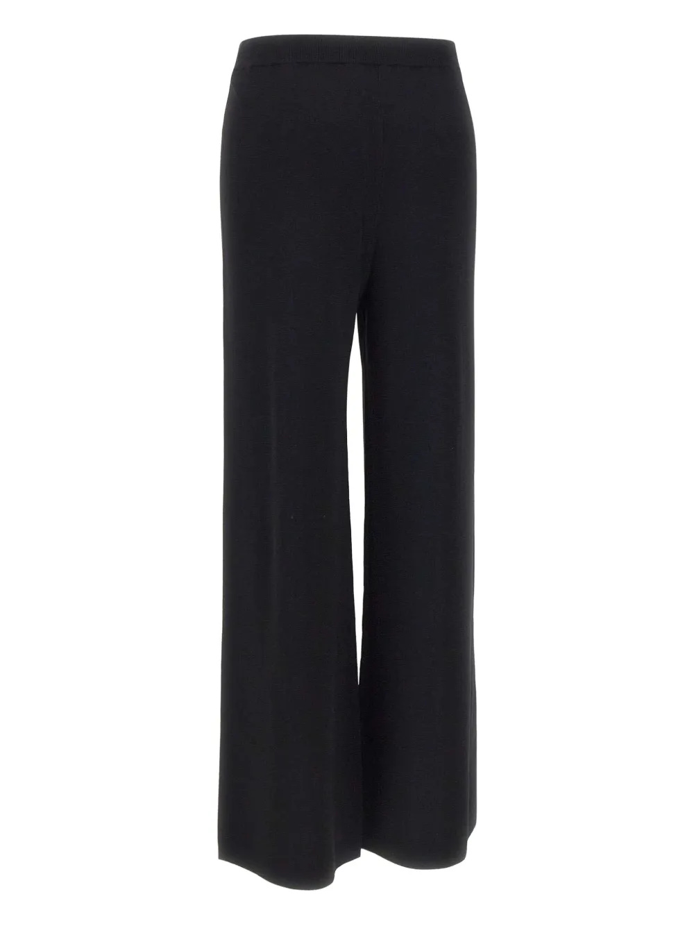 elastic-waist straight trousers