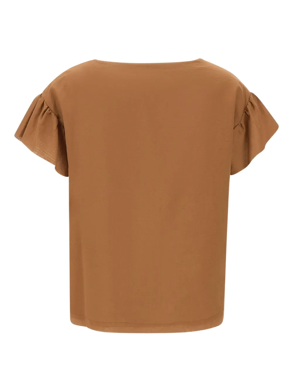 kaos Blouse met V-hals Bruin