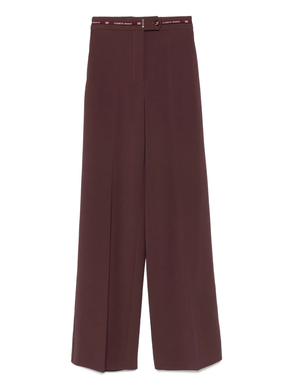 Elisabetta Franchi logo-waistband trousers | Brown | Image 1