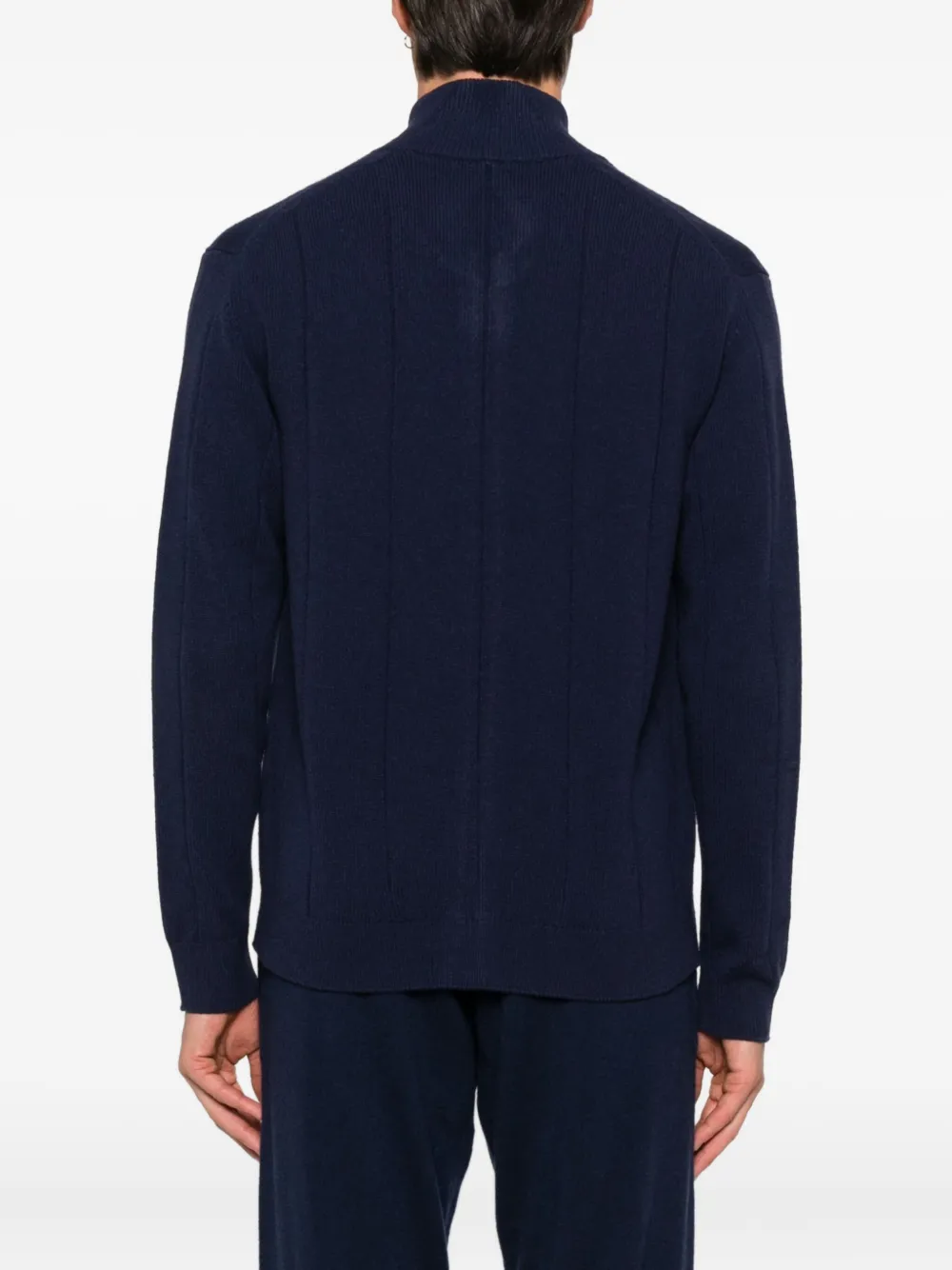 Eleventy Geribbeld vest met rits Blauw