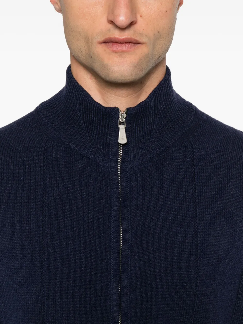 Eleventy Geribbeld vest met rits Blauw