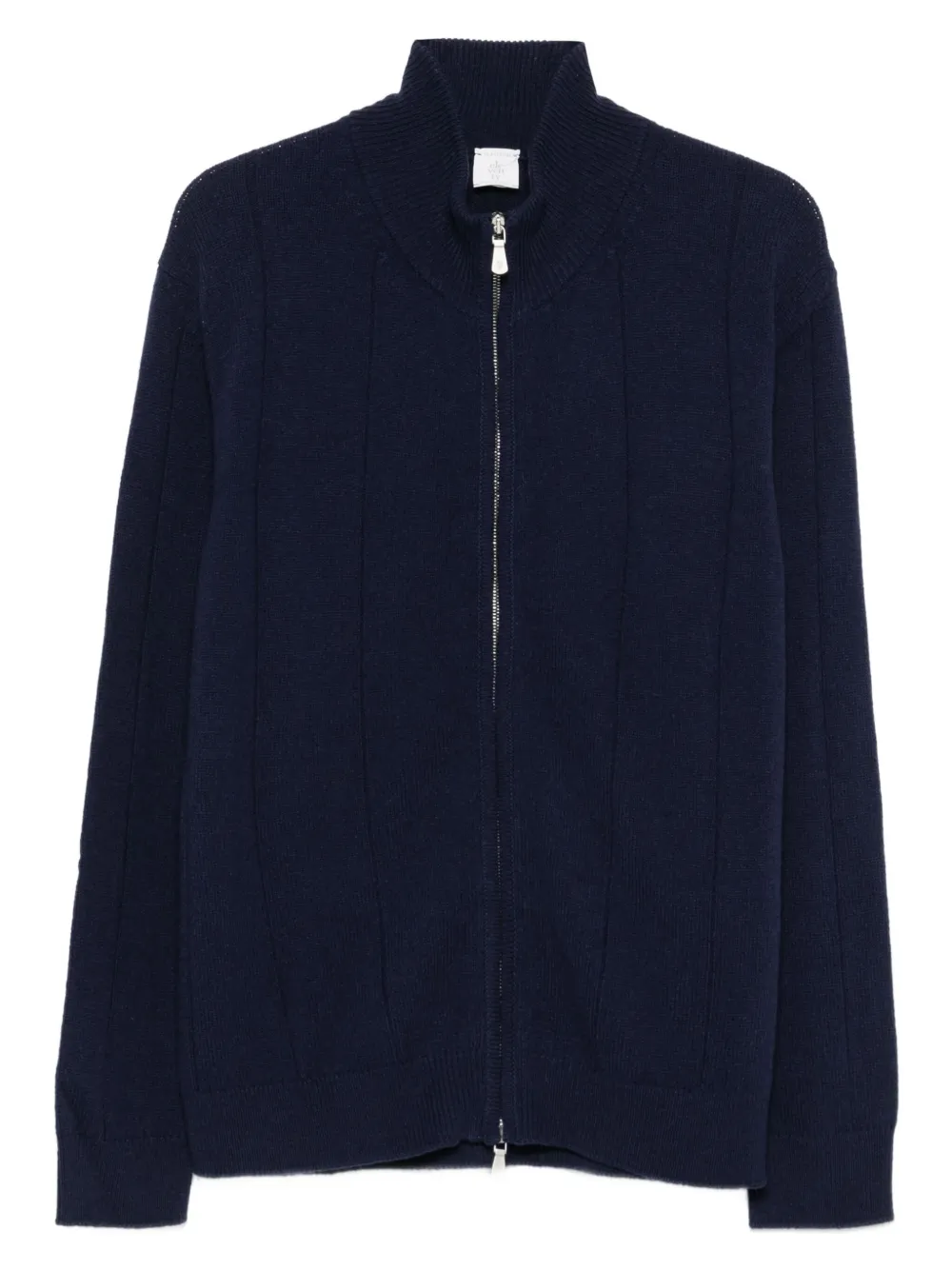 Eleventy Geribbeld vest met rits Blauw