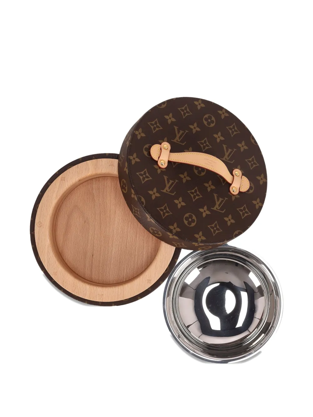 Pre-owned Louis Vuitton Monogram Canvas Dog Bowl In Brown