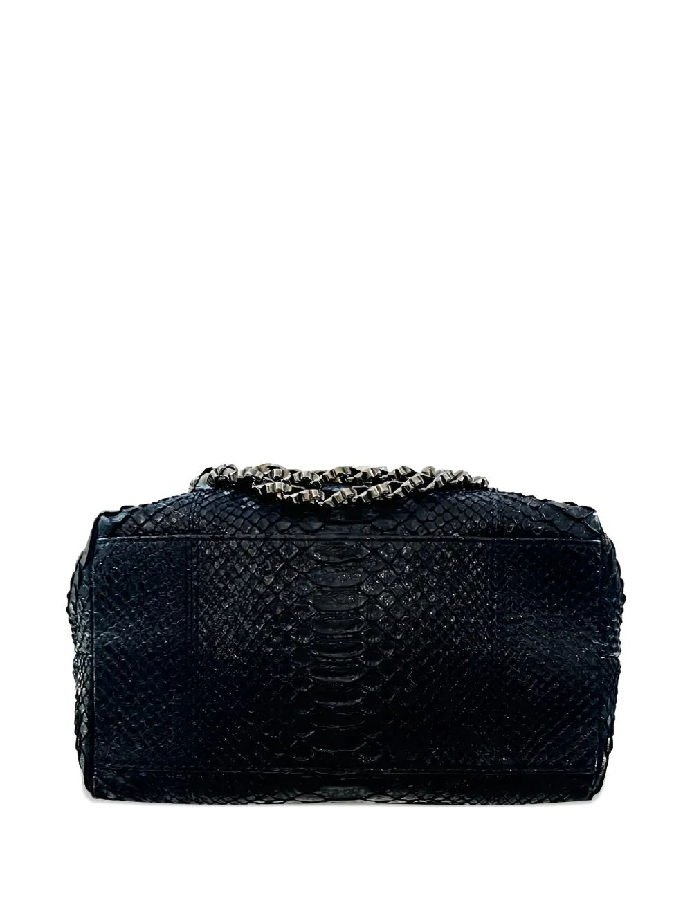 Pre-owned Chanel Paris London Python-leather Tote Bag In Black