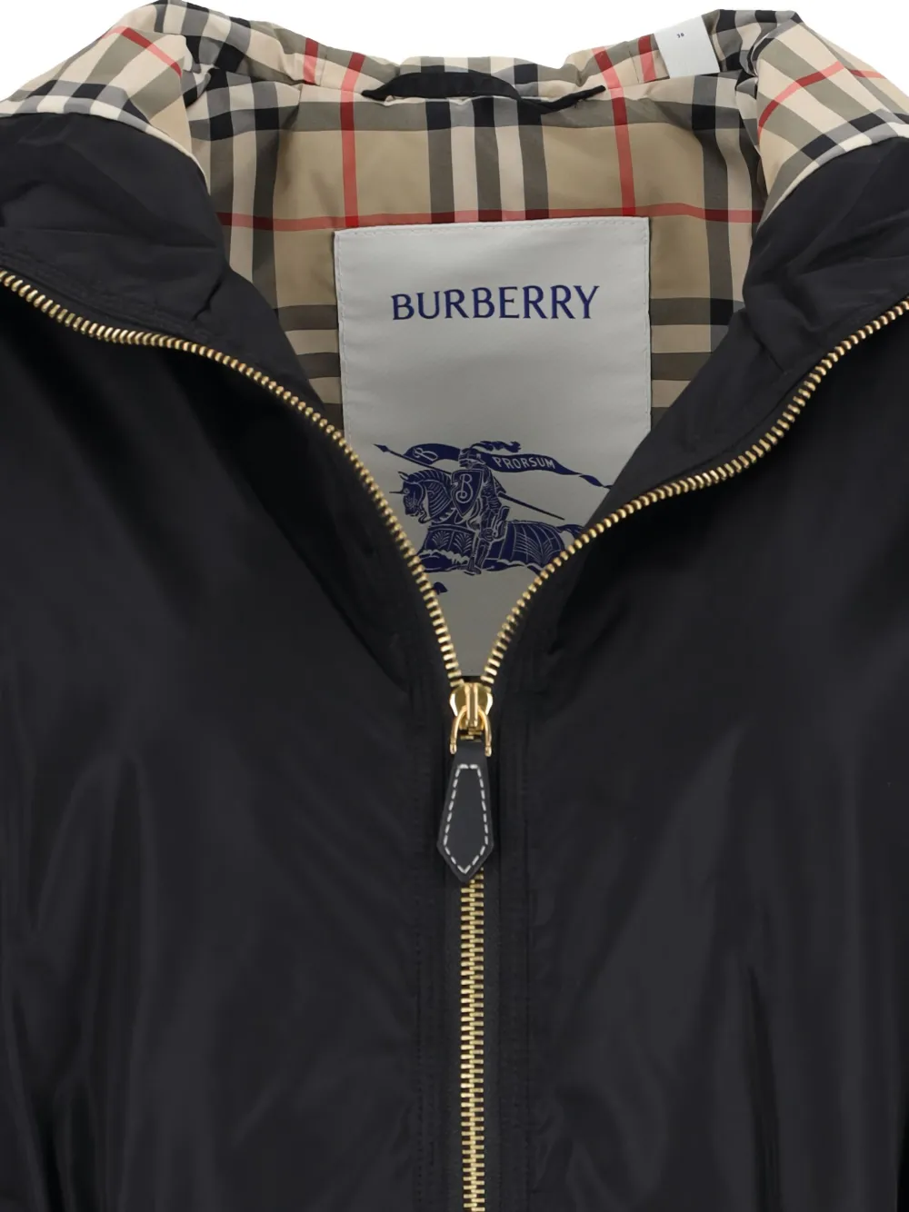 Burberry Jas met capuchon en trekkoord Zwart