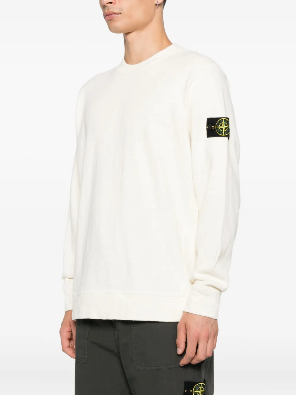 Stone Island 6100053 patch-pocket cotton sweater Beige