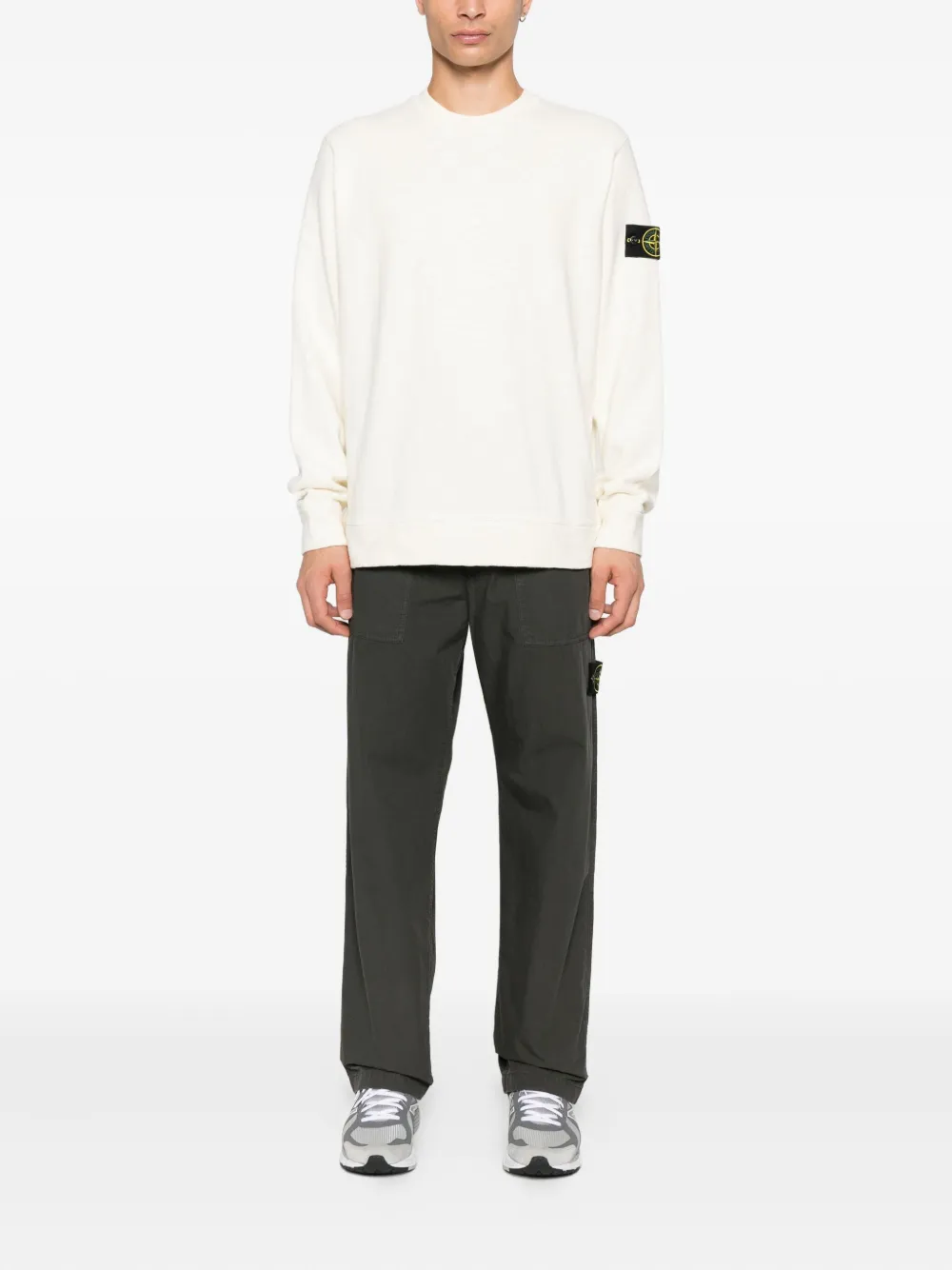 Stone Island 6100053 patch-pocket cotton sweater Beige