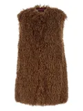 Seafarer teddy-pile gilet - Brown