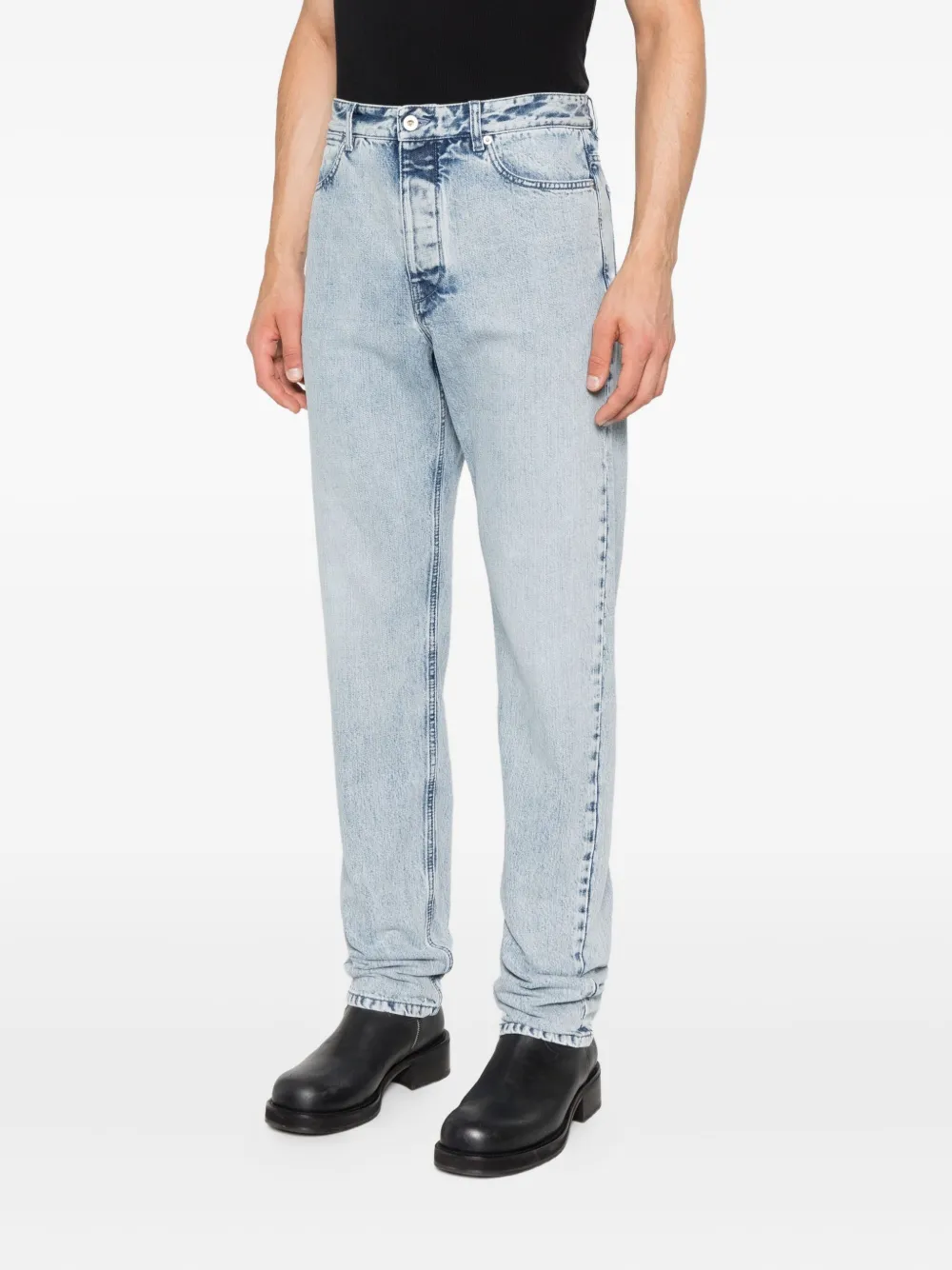 Jil Sander Jeans met logopatch Blauw