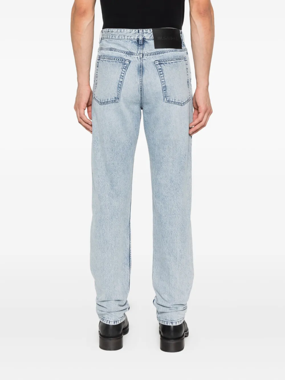 Jil Sander Jeans met logopatch Blauw