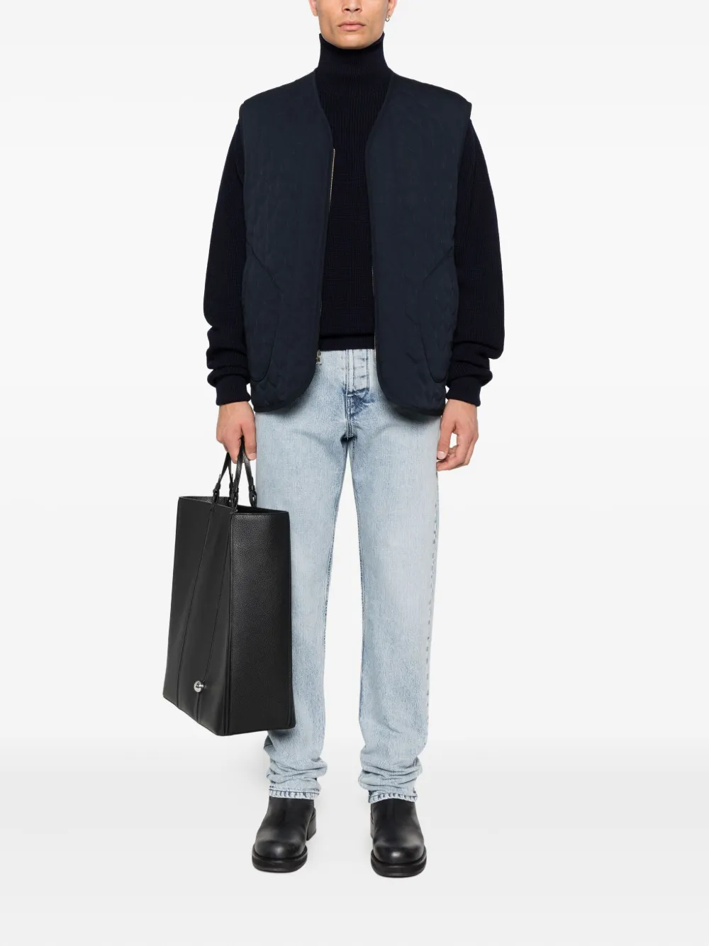 Jil Sander logo-patch cotton jeans - Blauw
