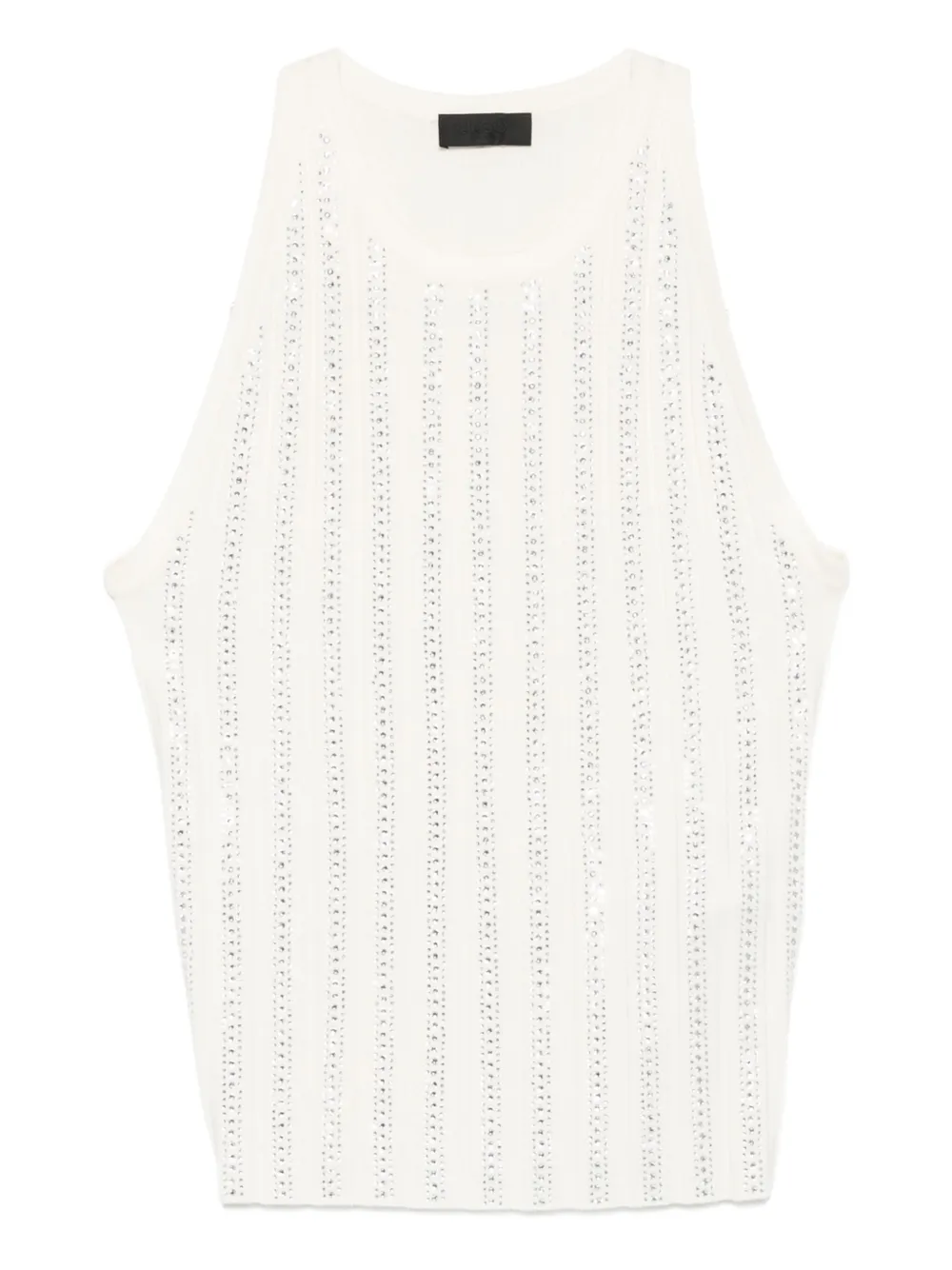rhinestone-embellished sleeveless top
