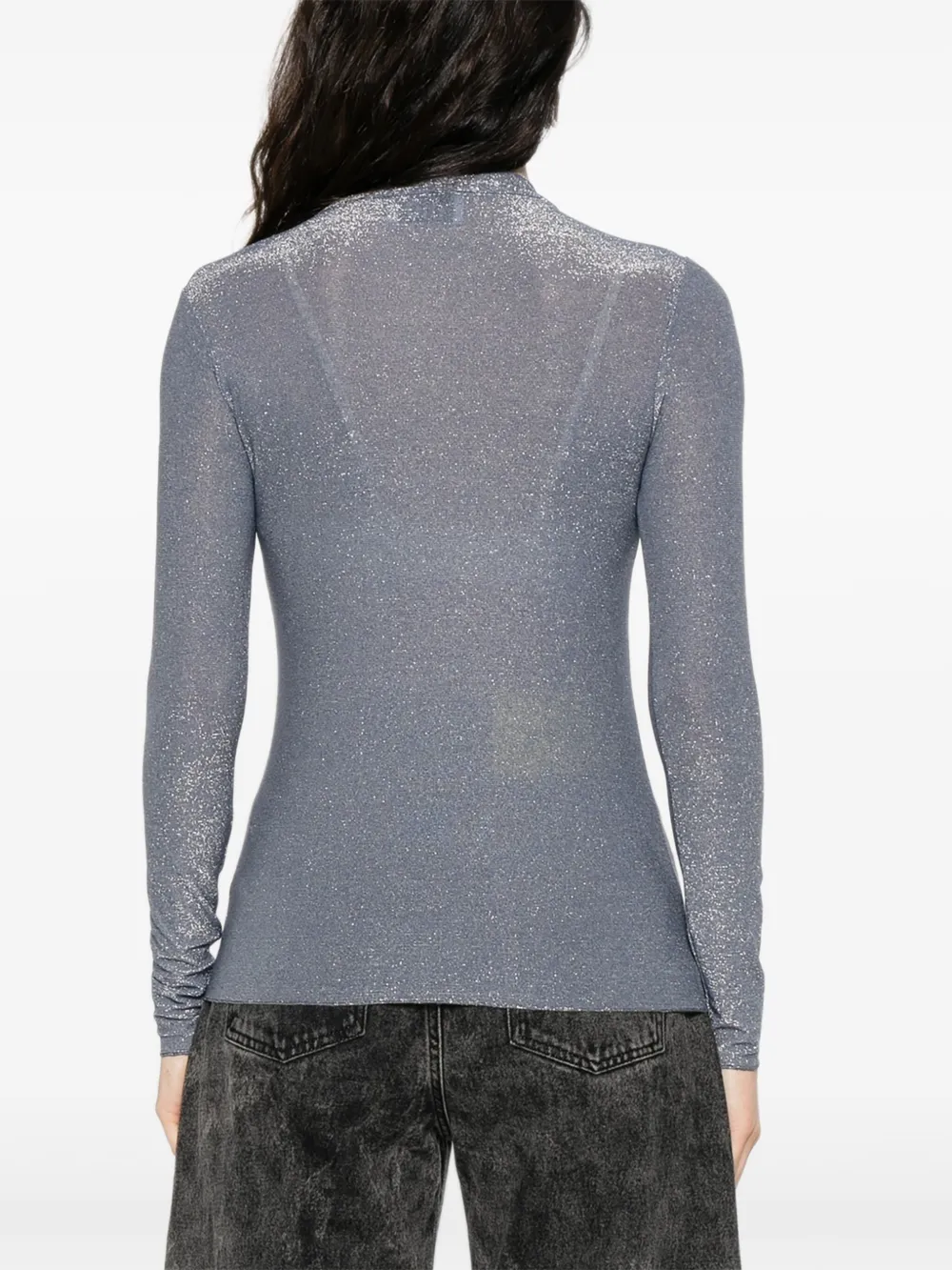 Niu T-shirt met ronde hals en glitter Blauw