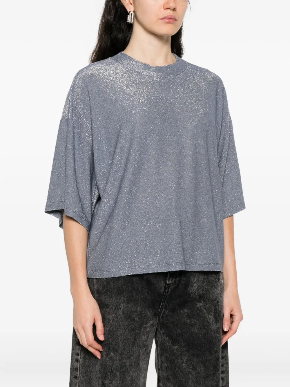 Niū Glitter-effect T-shirt In Gray