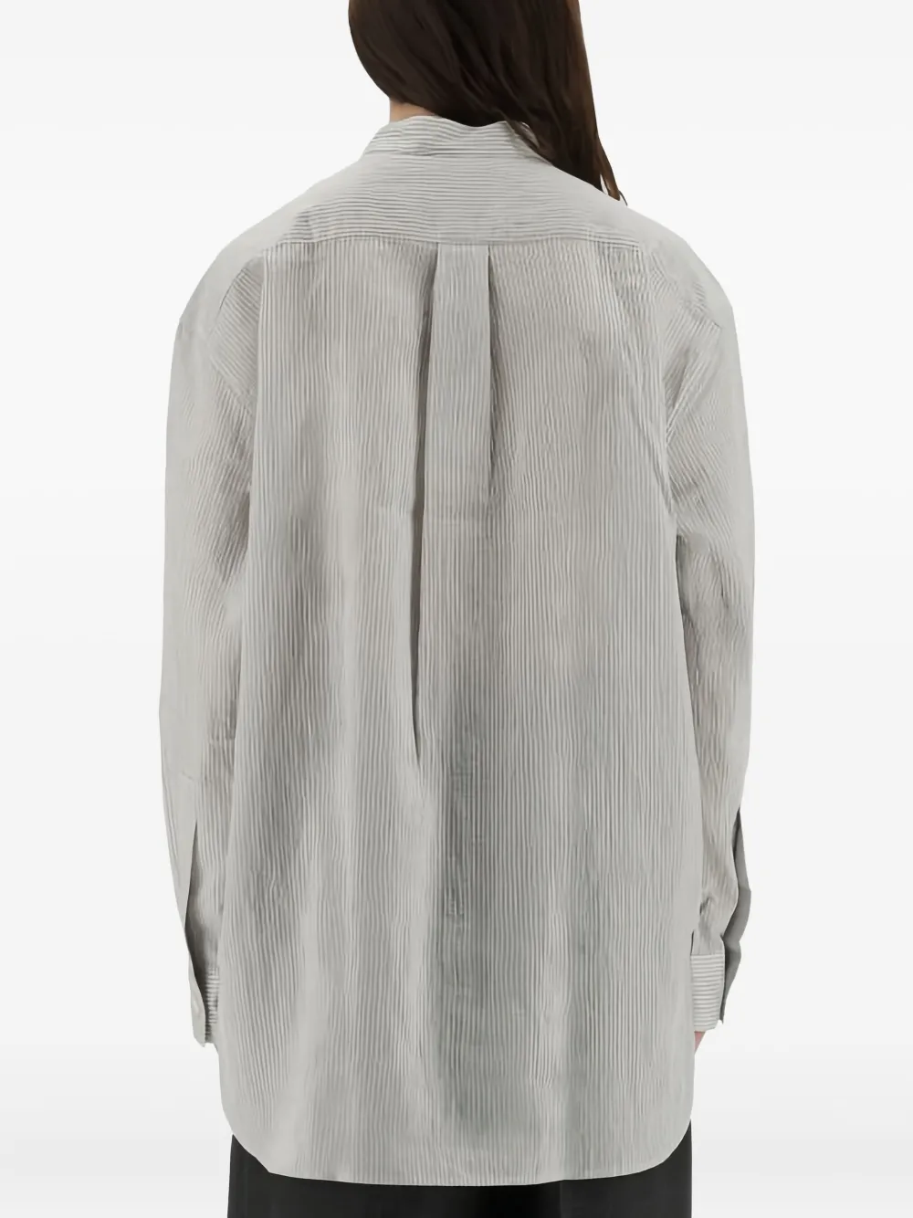 Studio Nicholson Kraagloze gestreepte top Grijs