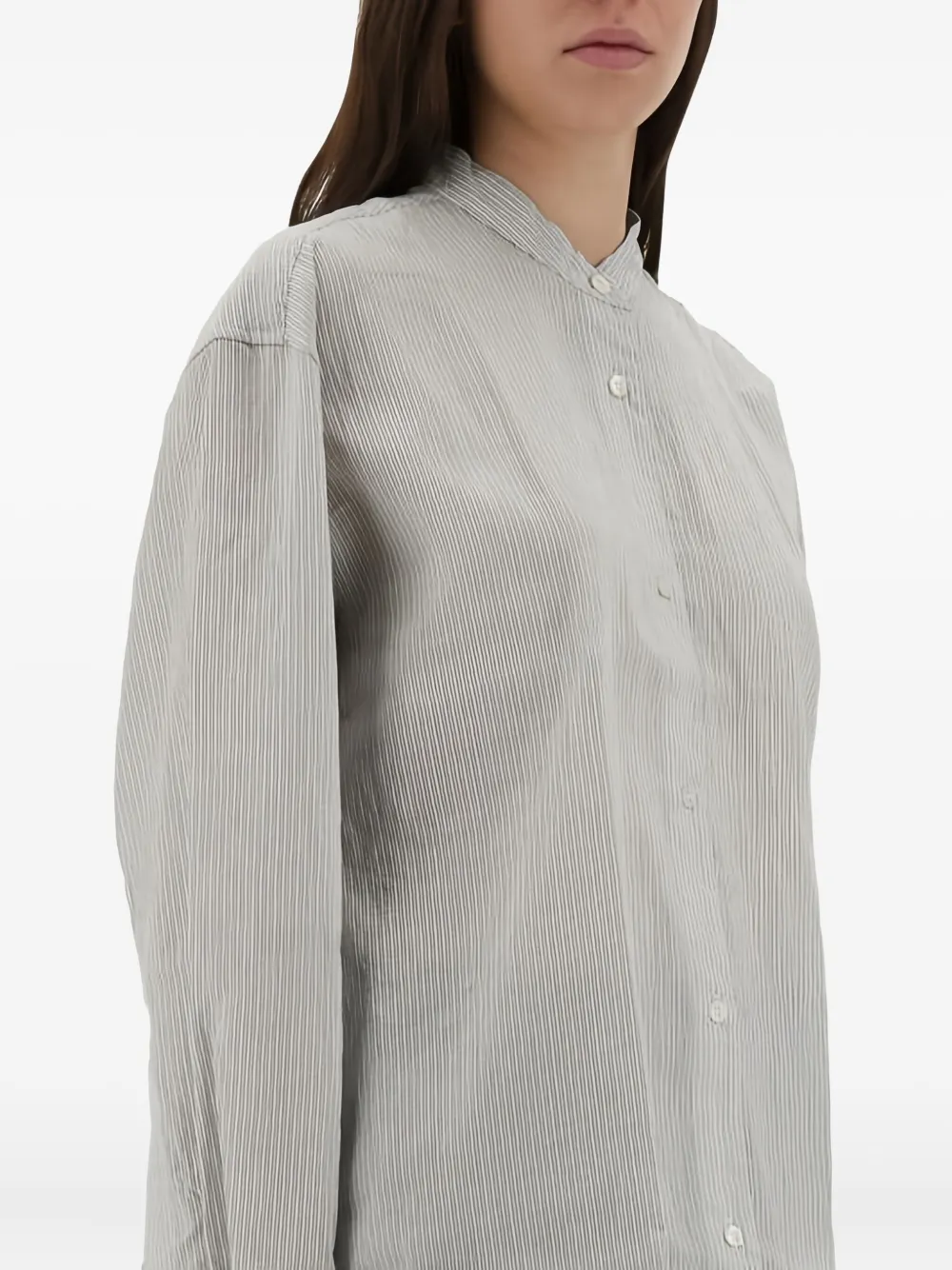 Studio Nicholson Kraagloze gestreepte top Grijs