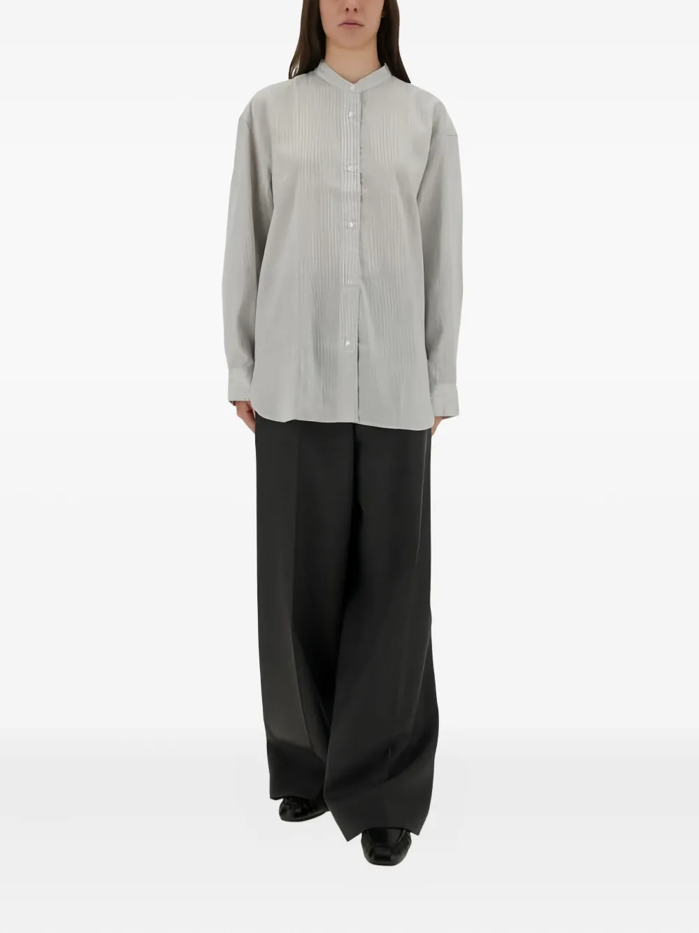 Studio Nicholson stripe collarless top | Shirts | Image 2