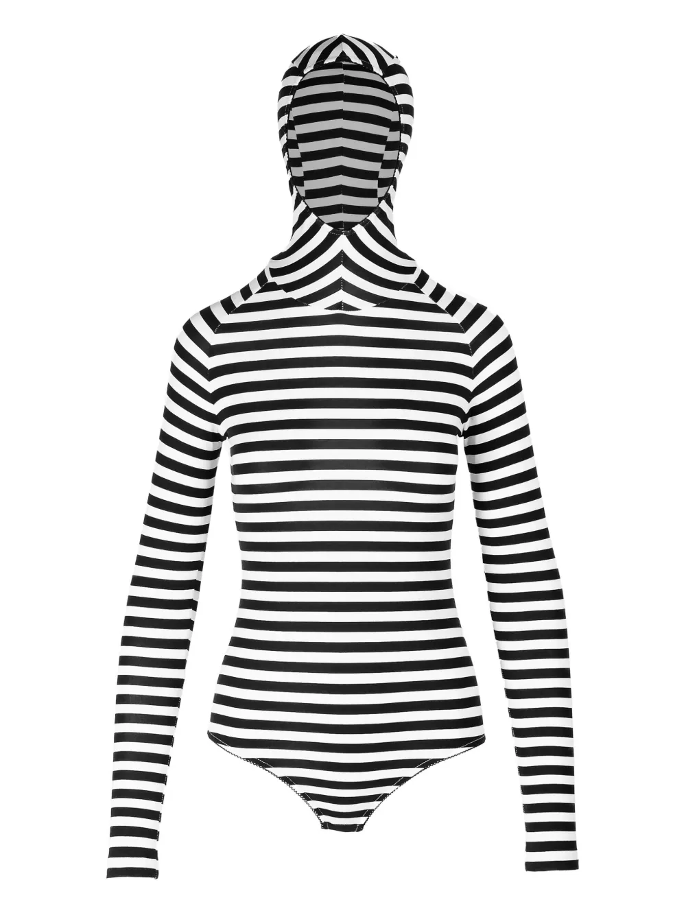 hooded striped bodysuit