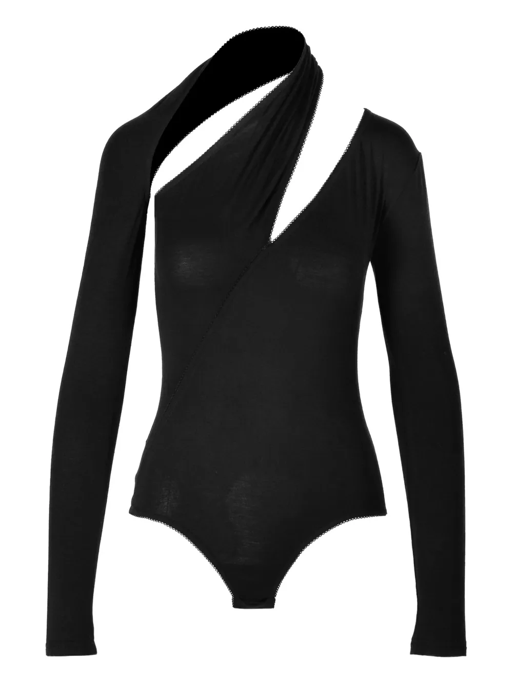Hug asymmetric neckline bodysuit