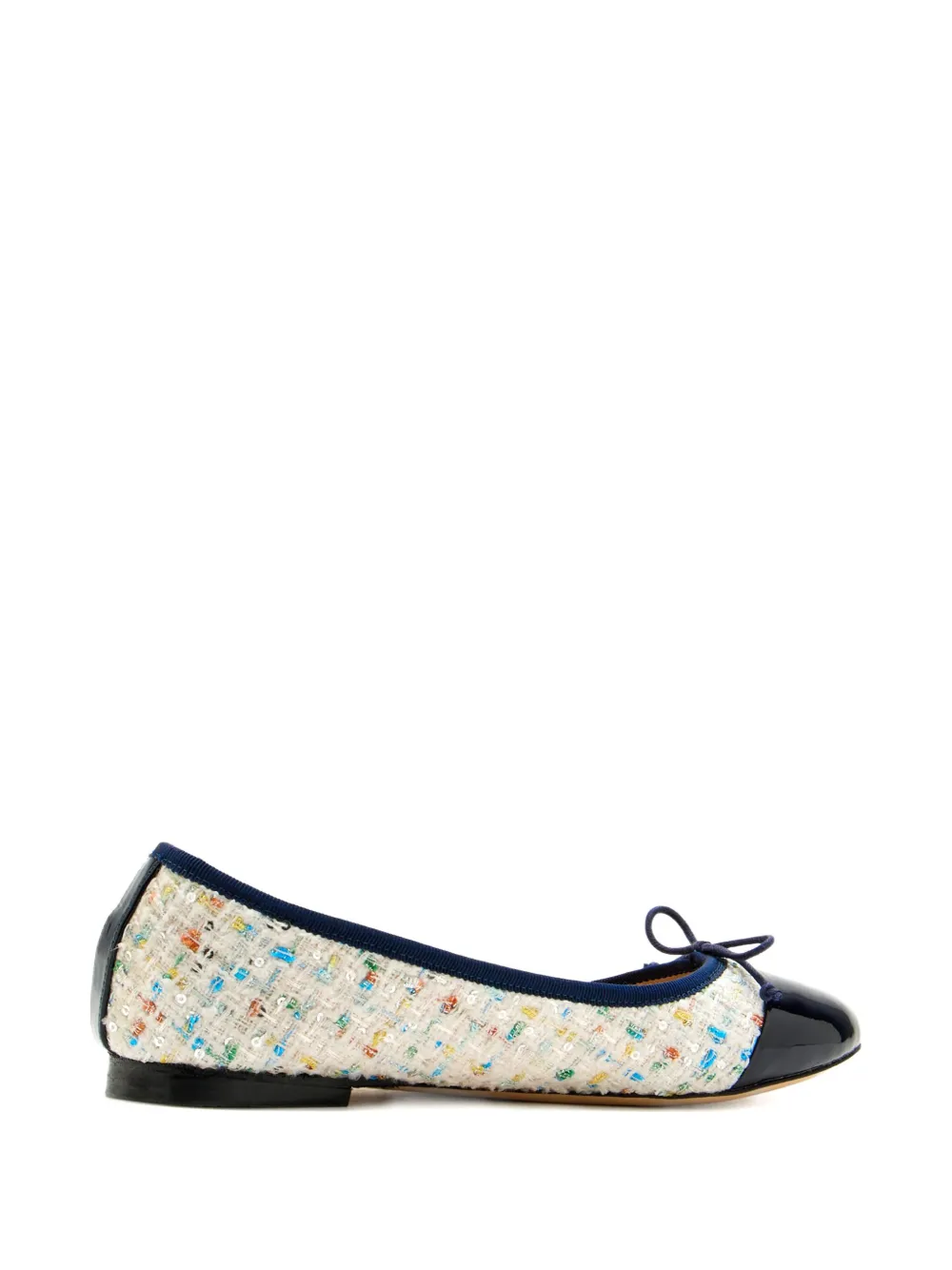 HOUSE OF BALLERINAS Sophie tweed cap-toe ballet flats Blue