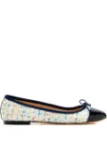 HOUSE OF BALLERINAS Sophie tweed cap-toe ballet flats - Blue