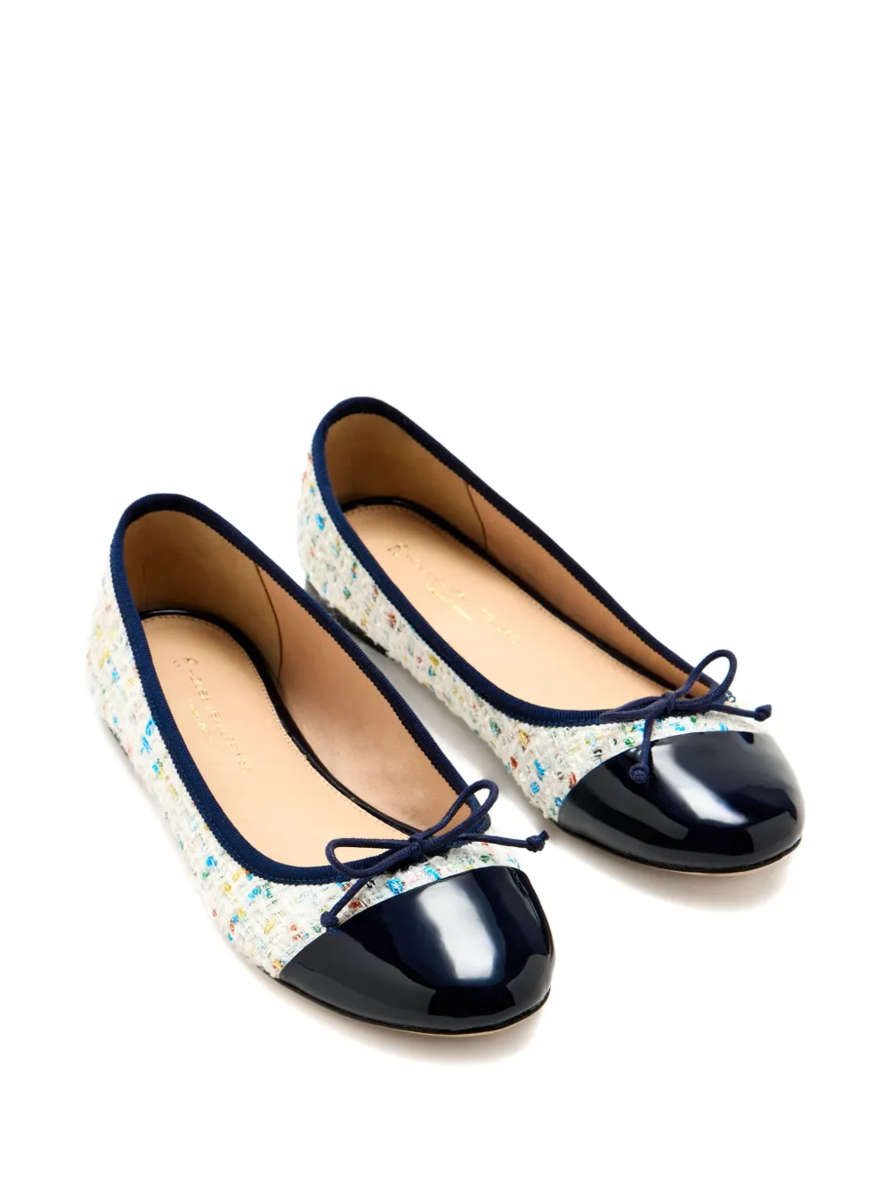 HOUSE OF BALLERINAS Sophie tweed cap-toe ballet flats - Blauw