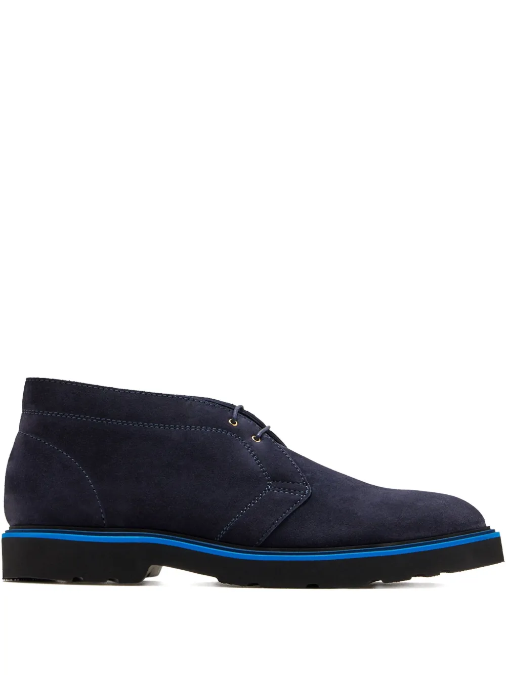 Paul Smith Karr Suede Leather Boots In Blue