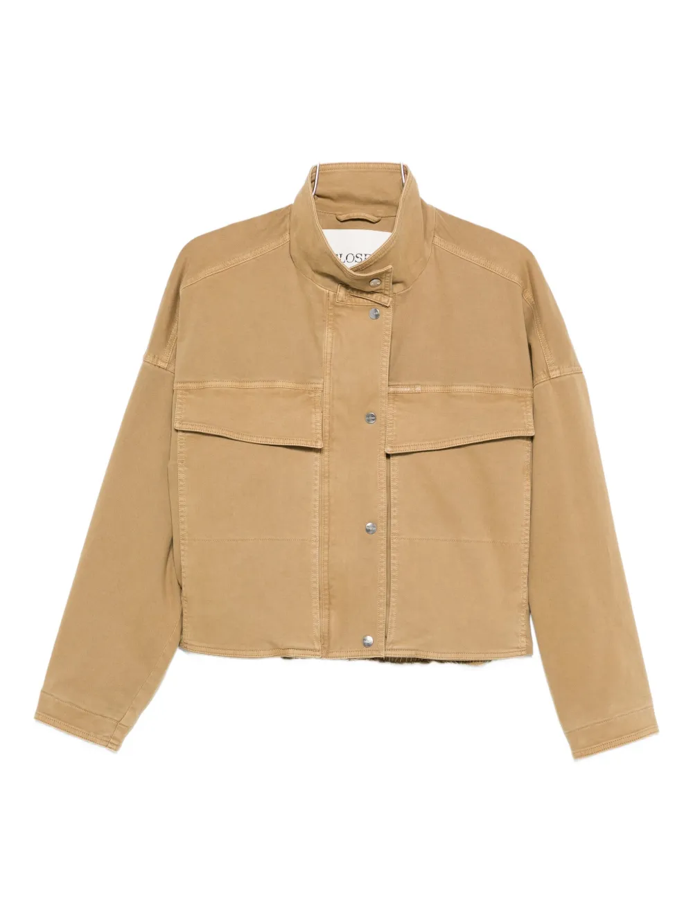 Closed Signature Stretch-cotton Twill Jacket In Neutral