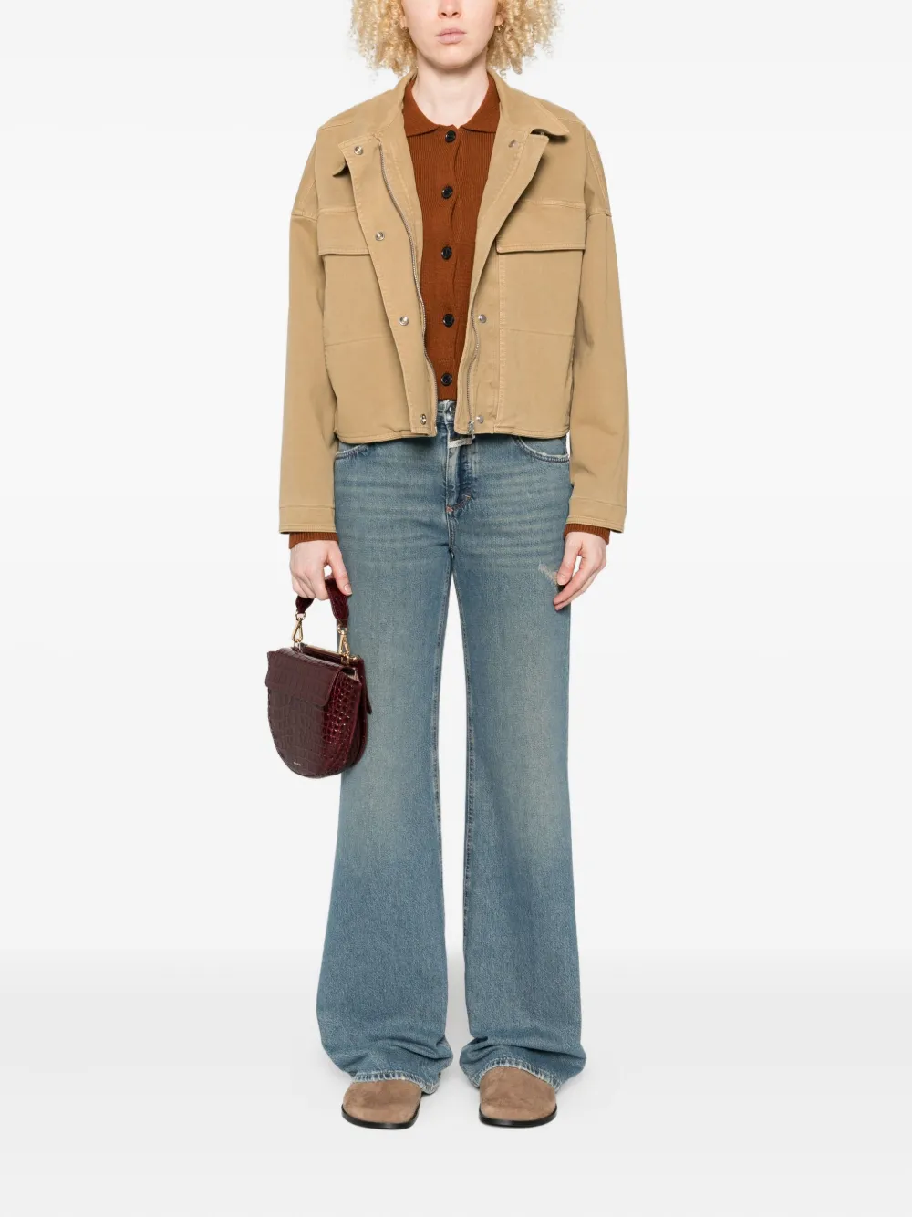Closed Cropped jack Beige