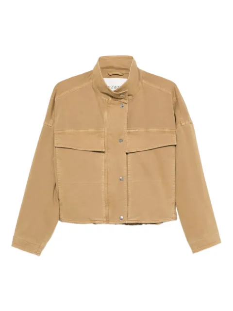 Closed flap-pocket cropped jacket