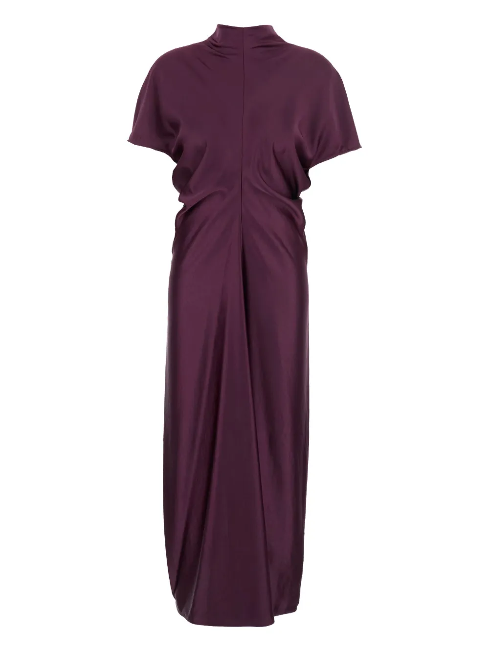 Federica Tosi turtleneck draped day dress Paars