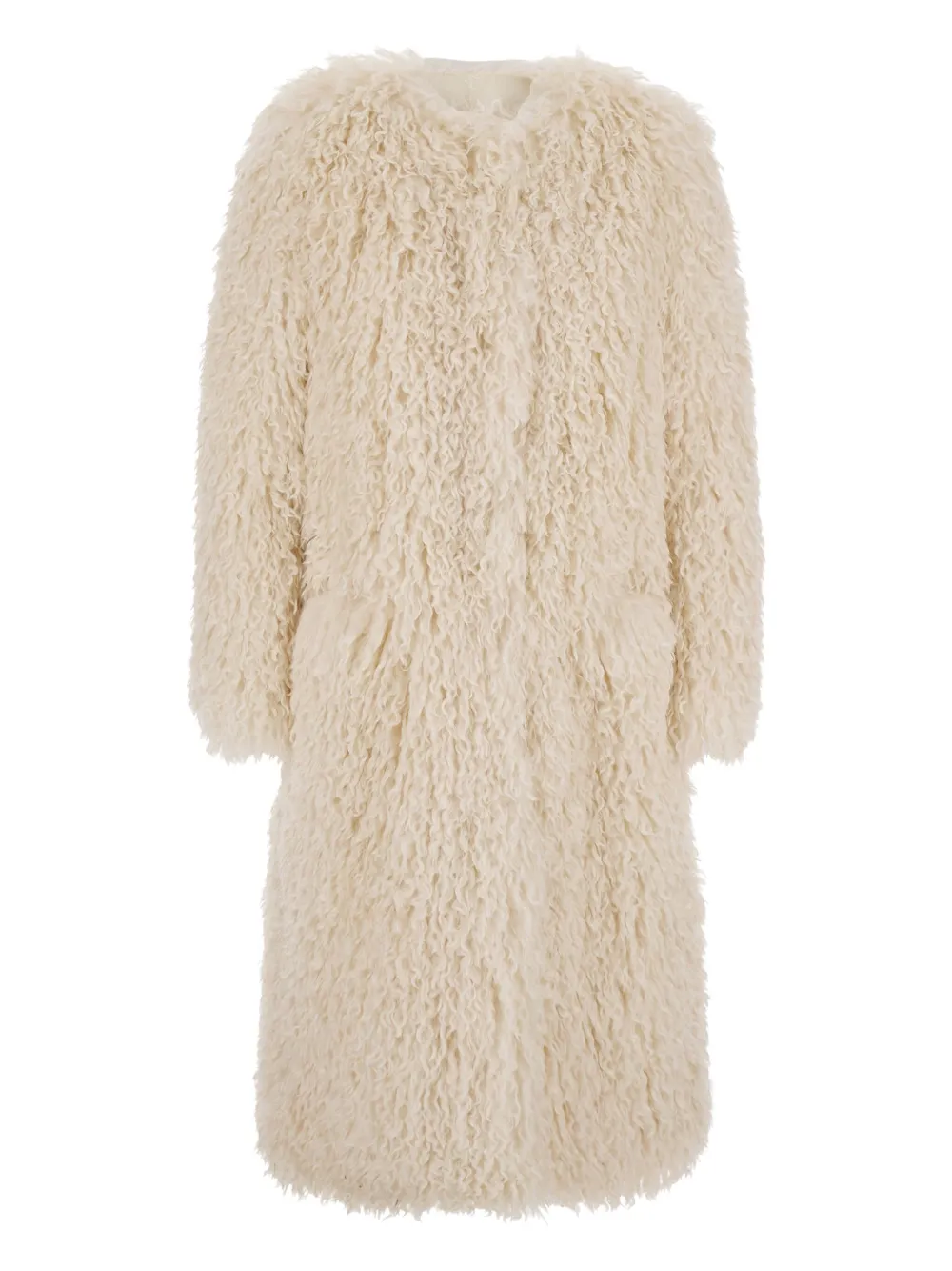 Seafarer curly fleece coat | Neutrals | Image 1