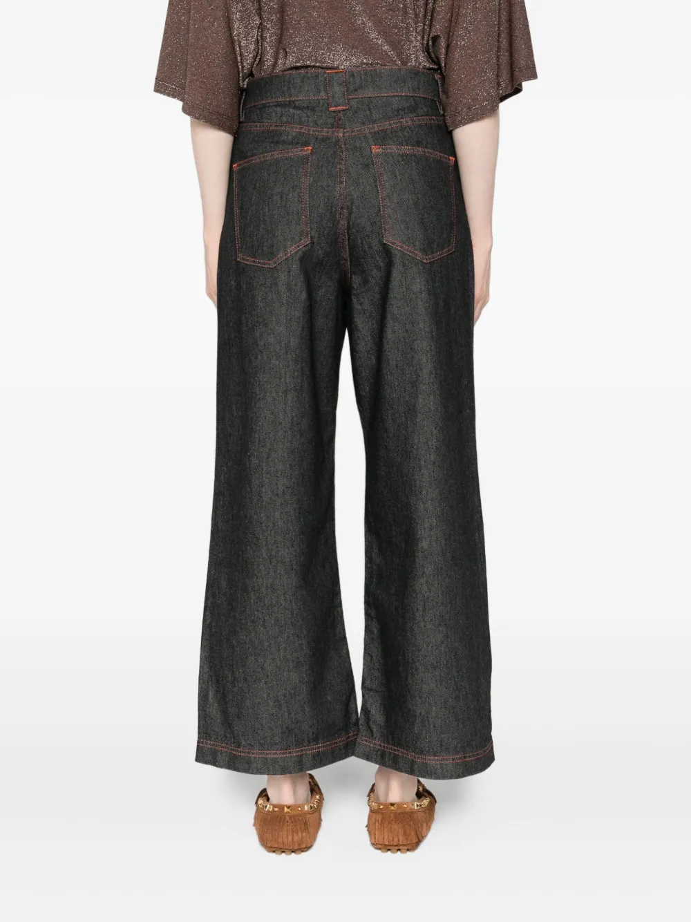 Niū Wide-leg Jeans In Gray