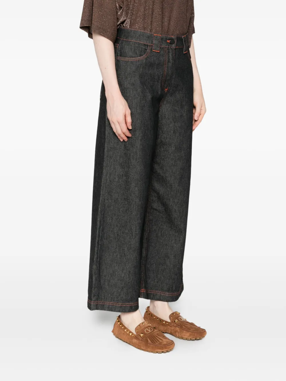 Niū Wide-leg Jeans In Gray