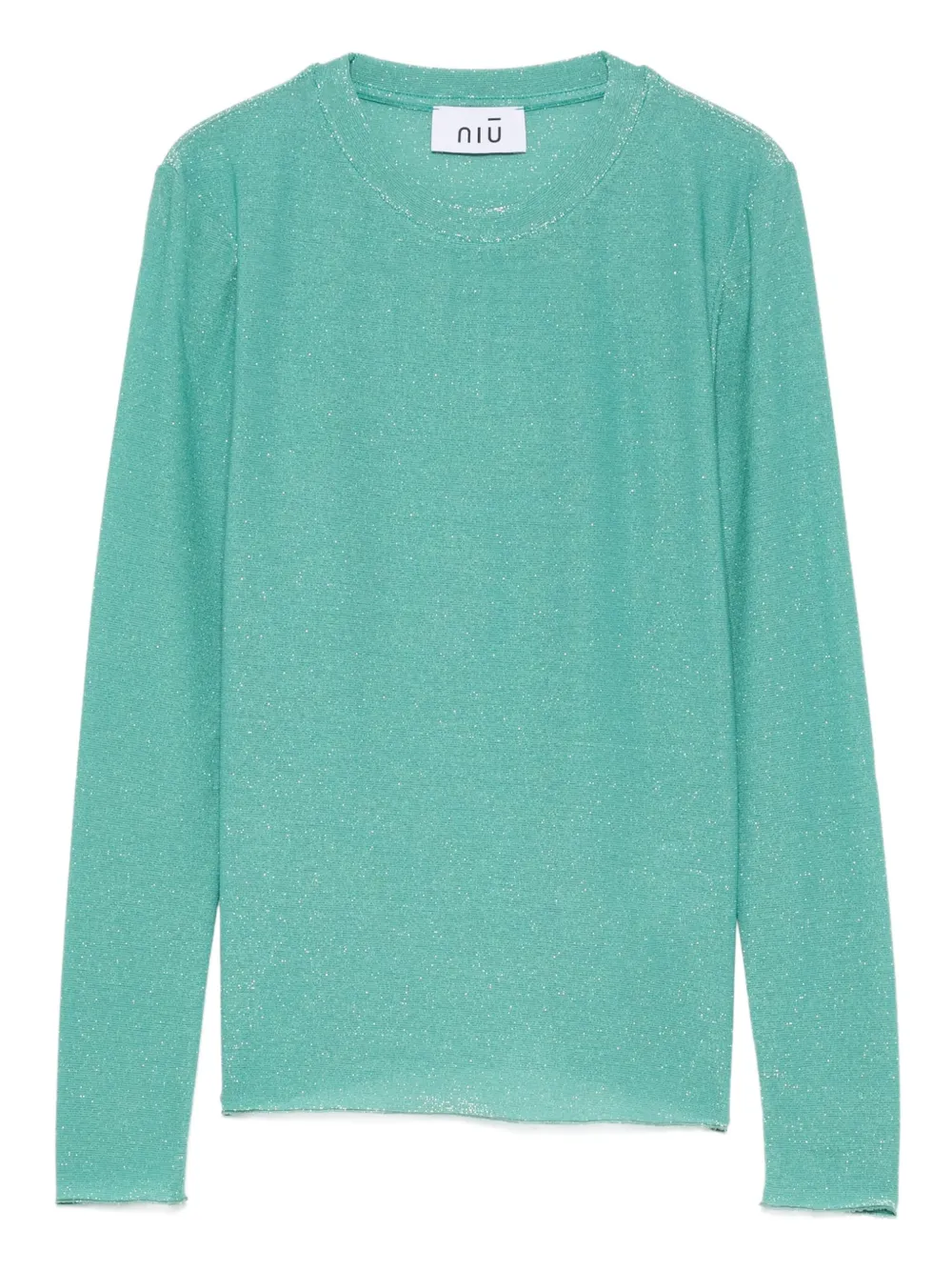 Niu round neck glitter top | Green | Image 1