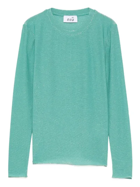 Niu round neck glitter top