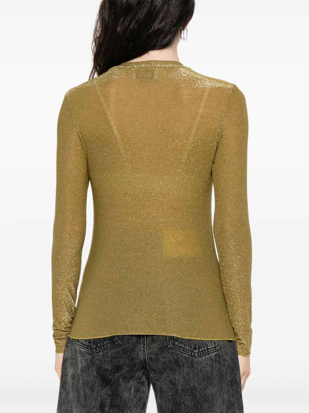 Niu T-shirt met ronde hals en glitter Groen